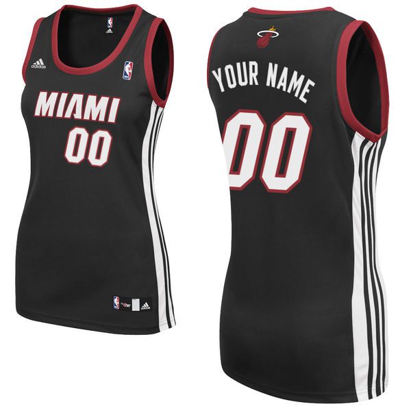 Adidas Miami Heat Women Custom Replica Road Black NBA Jersey->customized nba jersey->Custom Jersey